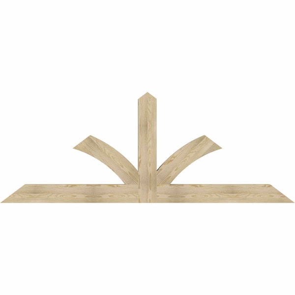 Ekena Millwork Richland Rough Sawn Timber Gable Bracket, Douglas Fir, 96"W x 36"H x 4"D x 6"F, 9/12 Pitch GBW096X36X0406RIC00RDF - main